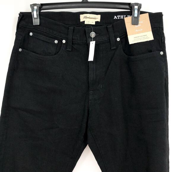 MADEWELL Men's Athletic Slim Jeans 35x32 Black Bainhart Wash Coolmax Denim NWT - Picture 7 of 10